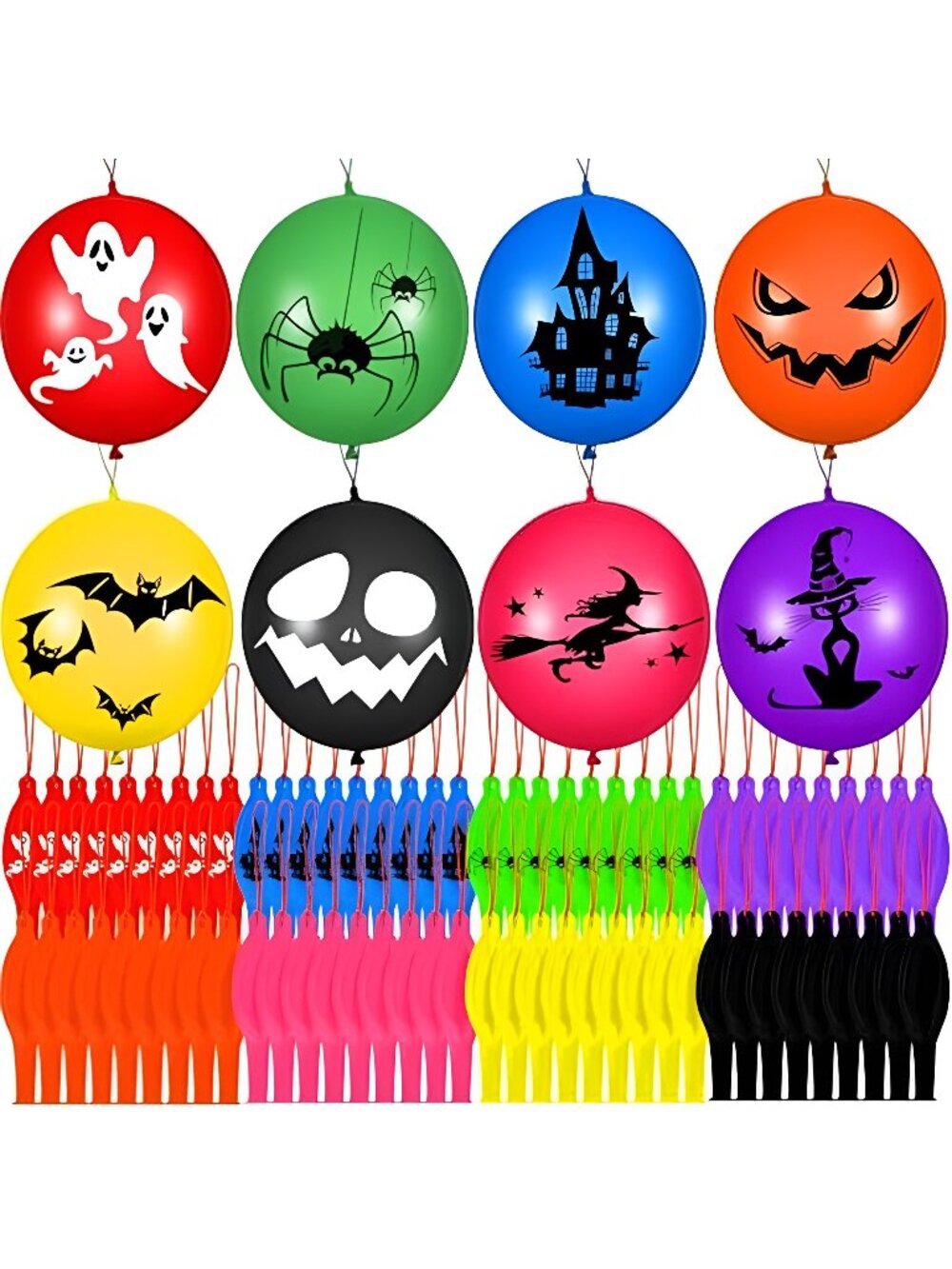 360 Pcs Halloween Punch Balloons Bulk 18 Inch Latex with Rubber Bands